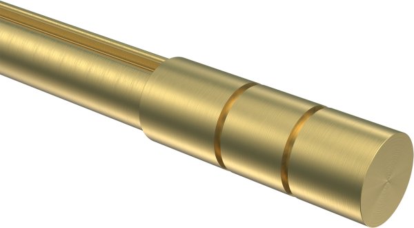 Endstücke Elanto (Rillenzylinder) Messing-Optik für Gardinenstangen 20 mm Ø (2 Stück)