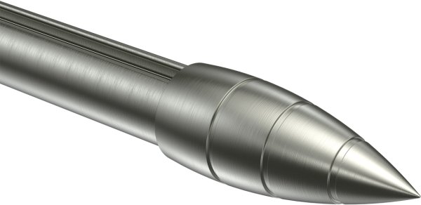 Endstücke Samanto (Rillenpatrone) Edelstahl-Optik für Gardinenstangen 20 mm Ø (2 Stück)