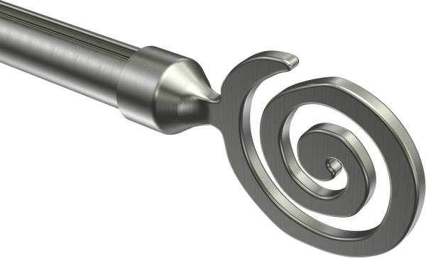 Endstücke Galaxa (Spirale) Edelstahl-Optik für Gardinenstangen 20 mm Ø (2 Stück)