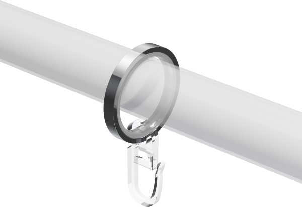 Ringe (Flachringe) mit Einlage Chrom Typ E20 für Gardinenstangen 20 mm Ø