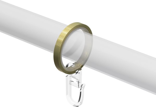Ringe (Flachringe) mit Einlage Messing-Optik Typ E20 für Gardinenstangen 20 mm Ø