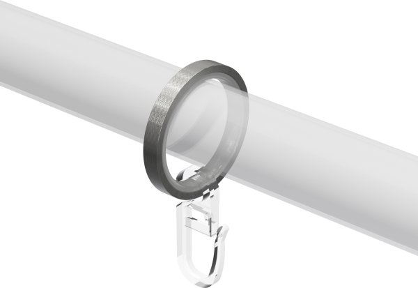 Ringe (Flachringe) mit Einlage Edelstahl-Optik Typ E20 für Gardinenstangen 20 mm Ø