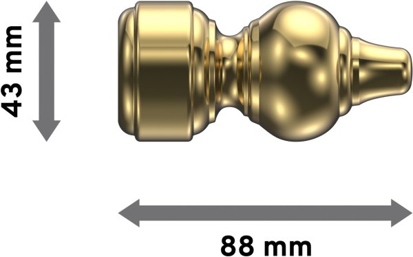 Endstücke Rondo (Rillenform) Messing-farbig für Gardinenstangen 28 mm Ø (2 Stück)