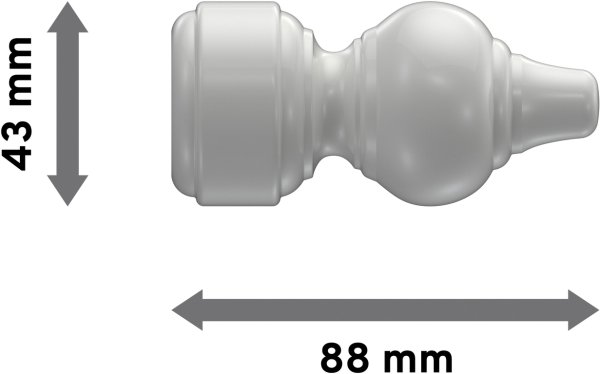 Endstücke Rondo (Rillenform) Weiß für Gardinenstangen 28 mm Ø (2 Stück)