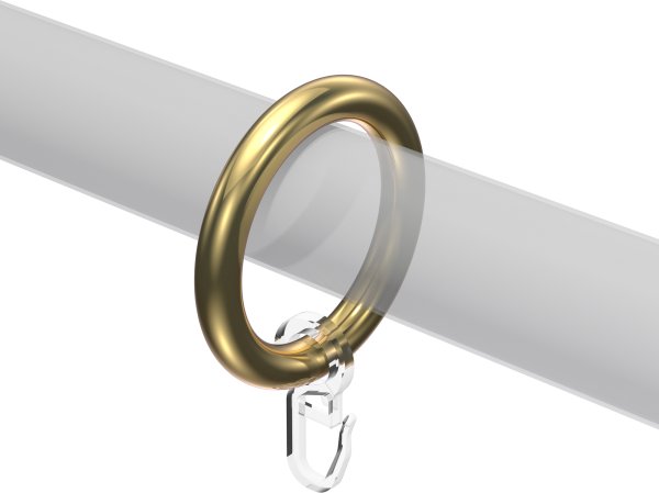 Ringe (Rundringe) Messing-farbig Typ A28 für Gardinenstangen 28 mm Ø