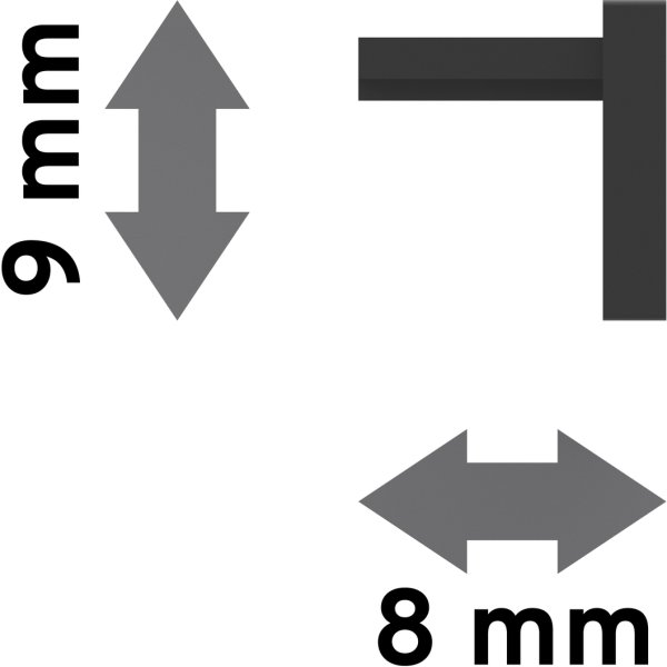 Endkappen für Gardinenschienen PRIMAX 1-läufig Schwarz (2 Stück)