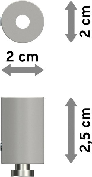 Deckenträger Sonius 2,5 cm Weiß für Gardinenschienen SLIMLINE (2 Stück)