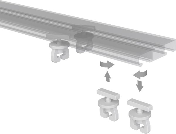 Gardinen-Feststeller / Gardinenstopper für Innenlaufstangen / Gardinenschienen (2 Stück)