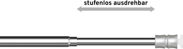 Klemmstange Metall / Kunststoff 8/6 mm Ø Flexo Chrom ausdrehbar