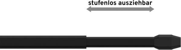 Vitragestangen mit Klebehaken Metall / Kunststoff Geno Schwarz (2 Stück) ausziehbar