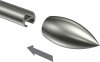 Endstücke Poveda (Flamme) Edelstahl-Optik für Gardinenstangen 16 mm Ø (2 Stück) 