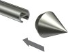 Endstücke Castello (Doppelkegel) Edelstahl-Optik für Gardinenstangen 16 mm Ø (2 Stück) 