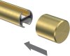 Endstücke Santo (Kappe) Messing-Optik für Gardinenstangen 20 mm Ø (2 Stück) 