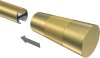 Endstücke Tanara (Konus) Messing-Optik / Satin-Gold für Gardinenstangen 20 mm Ø (2 Stück) 