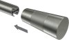 Endstücke Tanara (Konus) Edelstahl-Optik / Satin-Silber für Gardinenstangen 20 mm Ø (2 Stück) 