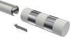 Endstücke Mavell (Zylinder) Weiß / Chrom für Gardinenstangen 20 mm Ø (2 Stück) 