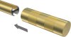Endstücke Mavell (Zylinder) Messing-Optik / Satin-Gold für Gardinenstangen 20 mm Ø (2 Stück) 