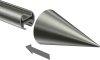 Endstücke Savio (Kegel) Edelstahl-Optik für Gardinenstangen 20 mm Ø (2 Stück) 