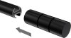 Endstücke Elanto (Rillenzylinder) Schwarz für Gardinenstangen 20 mm Ø (2 Stück) 
