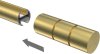 Endstücke Elanto (Rillenzylinder) Messing-Optik für Gardinenstangen 20 mm Ø (2 Stück) 