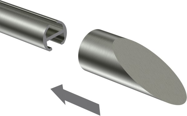 Endstücke Santoni (Schräge) Edelstahl-Optik für Gardinenstangen 16 mm Ø (2 Stück)
