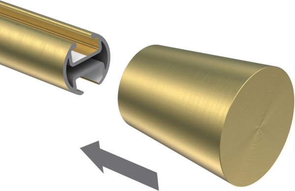 Endstücke Sitra (Konus) Messing-Optik für Gardinenstangen 20 mm Ø (2 Stück)