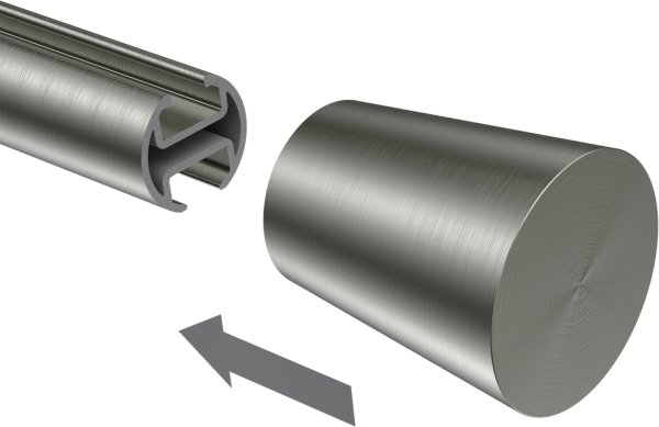 Endstücke Sitra (Konus) Edelstahl-Optik für Gardinenstangen 20 mm Ø (2 Stück)