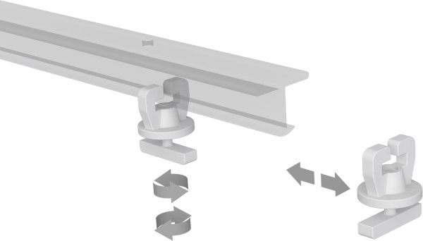 Gardinen-Feststeller / Gardinenstopper für Innenlaufstangen / Gardinenschienen (2 Stück)