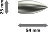 Endstücke Poveda (Flamme) Edelstahl-Optik für Gardinenstangen 16 mm Ø (2 Stück) 