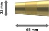 Endstücke Tanara (Konus) Messing-Optik / Satin-Gold für Gardinenstangen 20 mm Ø (2 Stück) 
