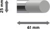 Endstücke Verano (Schräge) Chrom / Weiß für Gardinenstangen 20 mm Ø (2 Stück) 
