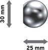 Endstücke Luino (Kugel) Chrom für Gardinenstangen 20 mm Ø (2 Stück) 