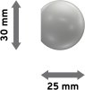 Endstücke Luino (Kugel) Weiß für Gardinenstangen 20 mm Ø (2 Stück) 