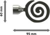 Endstücke Galaxa (Spirale) Edelstahl-Optik für Gardinenstangen 20 mm Ø (2 Stück) 