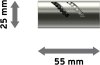 Endstücke Zoena (Zylinder Glitzer) Edelstahl-Optik für Gardinenstangen 20 mm Ø (2 Stück) 