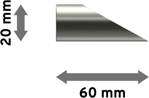 Endstücke Santoni (Schräge) Edelstahl-Optik für Gardinenstangen 16 mm Ø (2 Stück)