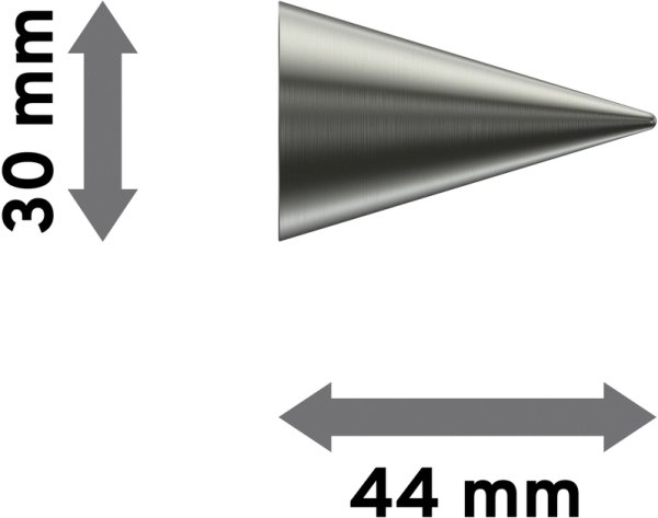 Endstücke Scarano (Kegel) Edelstahl-Optik für Gardinenstangen 16 mm Ø (2 Stück)