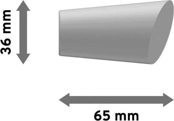 Endstücke Bento (Konus / Schräge) Weiß für Gardinenstangen 20 mm Ø (2 Stück)