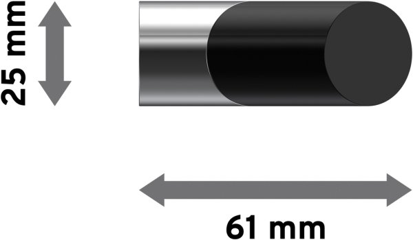 Endstücke Verano (Schräge) Chrom / Schwarz für Gardinenstangen 20 mm Ø (2 Stück)