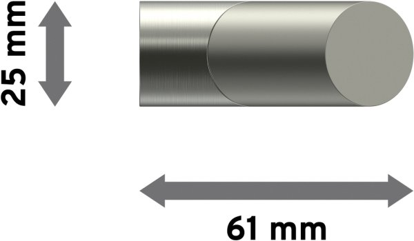 Endstücke Verano (Schräge) Edelstahl-Optik / Satin-Silber für Gardinenstangen 20 mm Ø (2 Stück)
