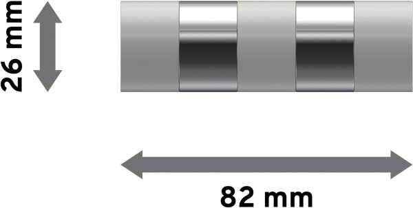 Endstücke Mavell (Zylinder) Weiß / Chrom für Gardinenstangen 20 mm Ø (2 Stück)