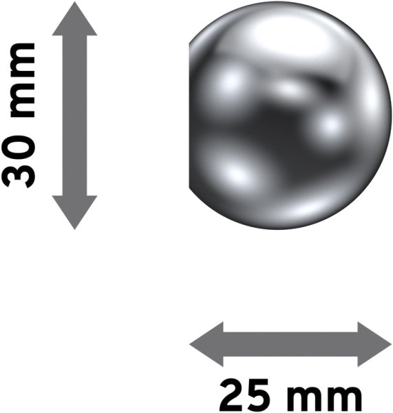 Endstücke Luino (Kugel) Chrom für Gardinenstangen 20 mm Ø (2 Stück)
