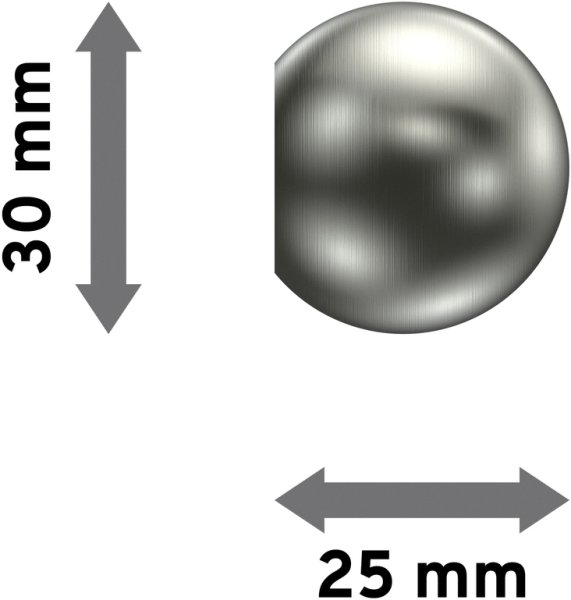 Endstücke Luino (Kugel) Edelstahl-Optik für Gardinenstangen 20 mm Ø (2 Stück)