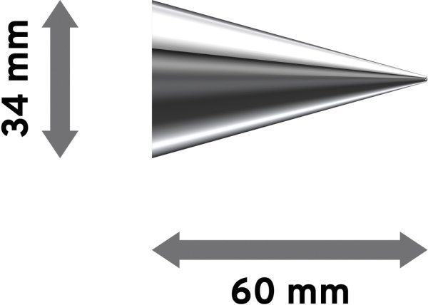 Endstücke Savio (Kegel) Chrom für Gardinenstangen 20 mm Ø (2 Stück)