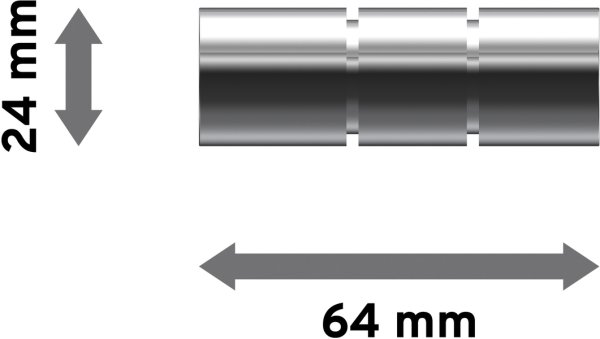 Endstücke Elanto (Rillenzylinder) Chrom für Gardinenstangen 20 mm Ø (2 Stück)