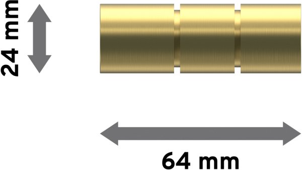 Endstücke Elanto (Rillenzylinder) Messing-Optik für Gardinenstangen 20 mm Ø (2 Stück)