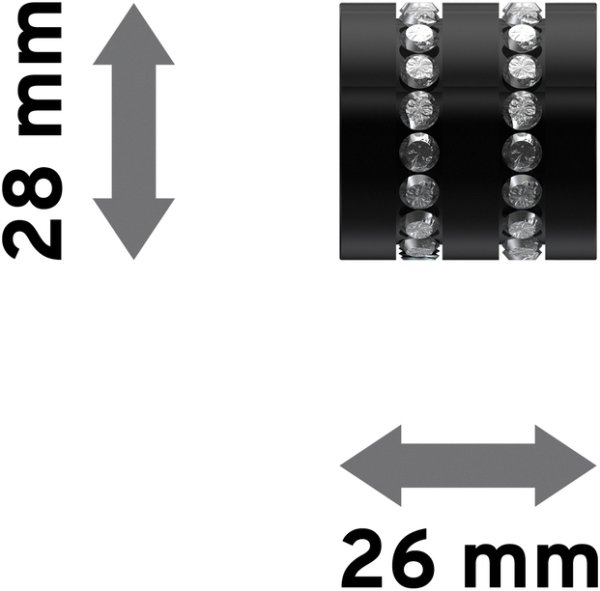 Endstücke Estana (Kappe Glitzer) Schwarz für Gardinenstangen 20 mm Ø (2 Stück)