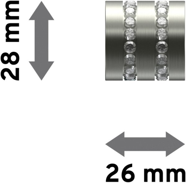 Endstücke Estana (Kappe Glitzer) Edelstahl-Optik für Gardinenstangen 20 mm Ø (2 Stück)