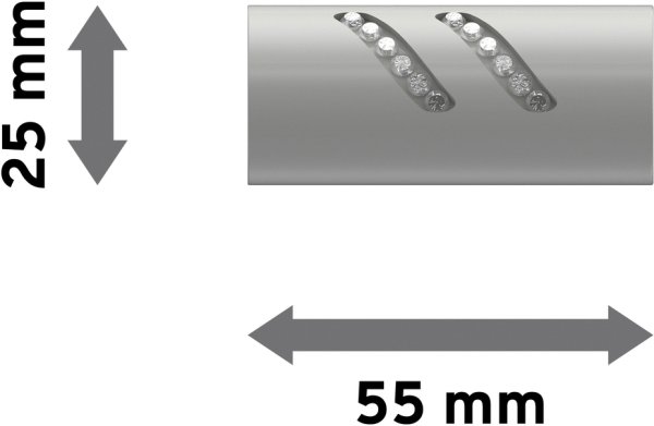 Endstücke Zoena (Zylinder Glitzer) Weiß für Gardinenstangen 20 mm Ø (2 Stück)