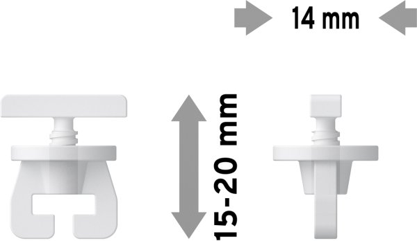 Gardinen-Feststeller / Gardinenstopper für Innenlaufstangen / Gardinenschienen (2 Stück)